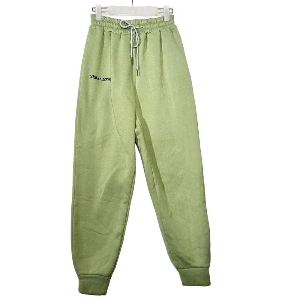 Shein Sierra Nevada Fleece Drawstring Waist JoggerāSweatpants Mint Green Sizeā2